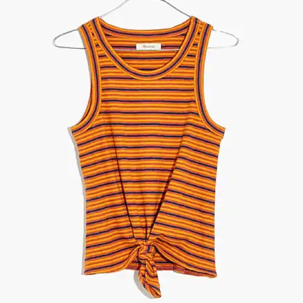 Madewell Audio Knot Front Striped Tank Top